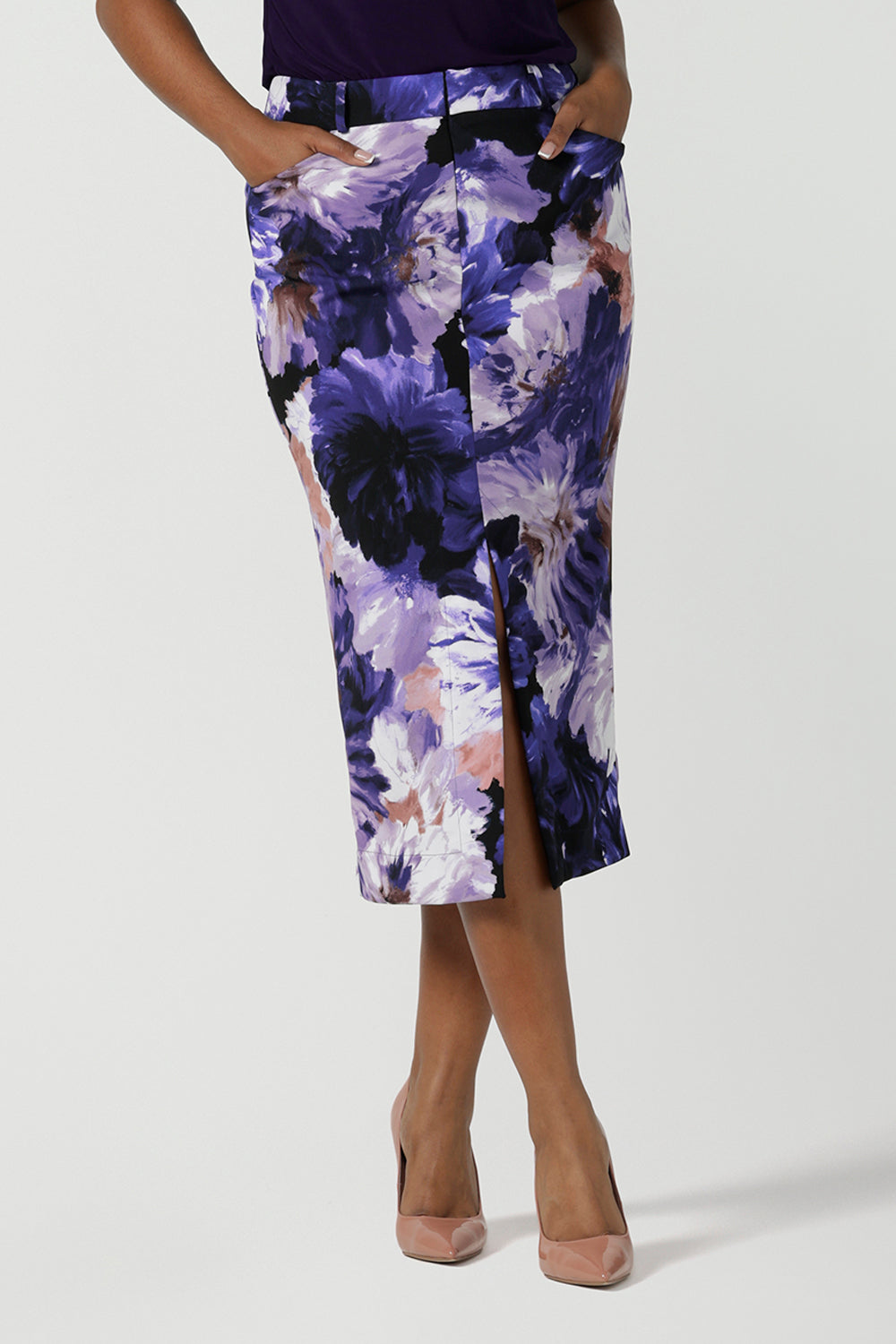 Aaron Midi Skirt in Jacaranda