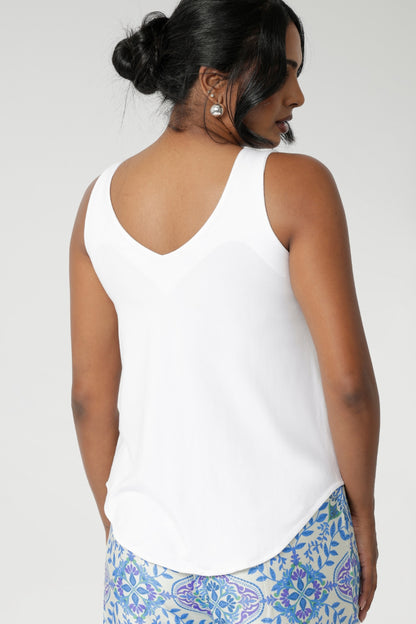 ZERO WASTE Cami Top in White Bamboo