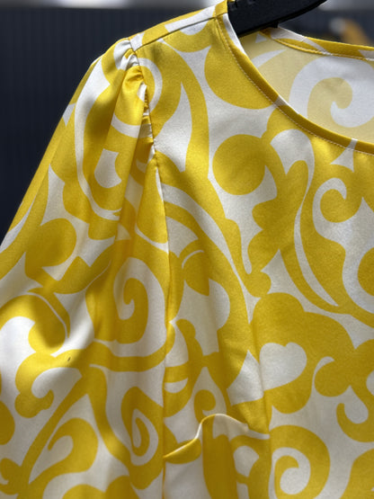 Zero Waste - Zara Top in Yellow Silk Swirl