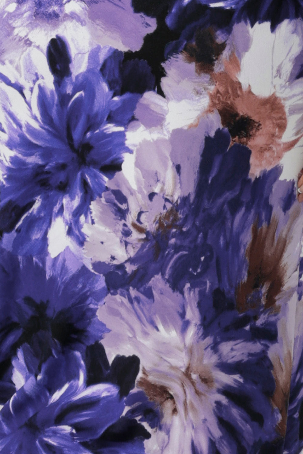 The purple Jacaranda purple print with florals for made in Australia fashion label Leina & Fleur