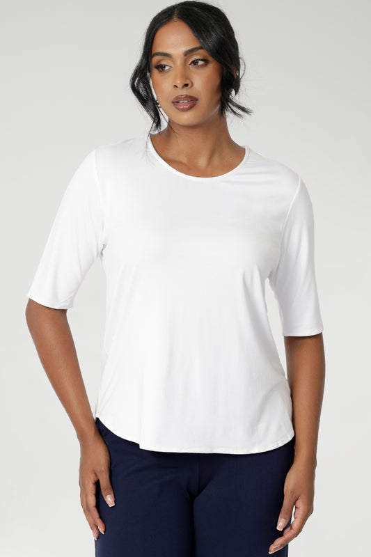 ZERO WASTE Slouchy Tee in White Bamboo