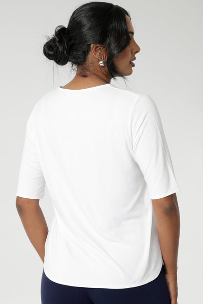 ZERO WASTE Slouchy Tee in White Bamboo