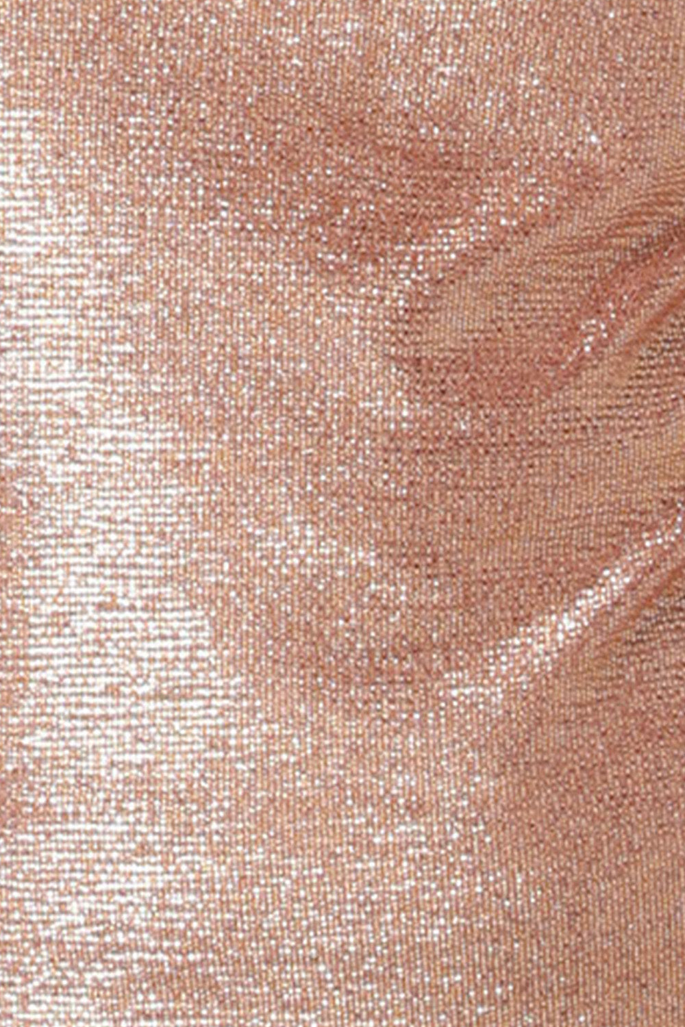 fabric swatch of Antique Xanadu, a shimmering jersey fabric in shades of pink champagne, this sparkly fabric is used to make Australian and New Zealand women's fashion label, L&Fs new range of occasionwear and cocktail party tops and skirts.