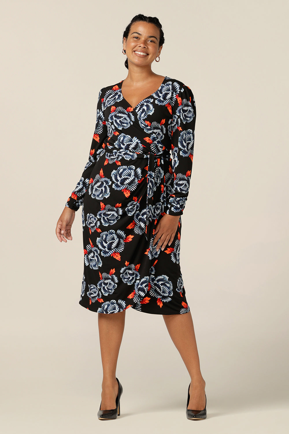 Heather Dress in Ikebana | Leina & Fleur | Jersey Wrap Dresses AU & NZ ...