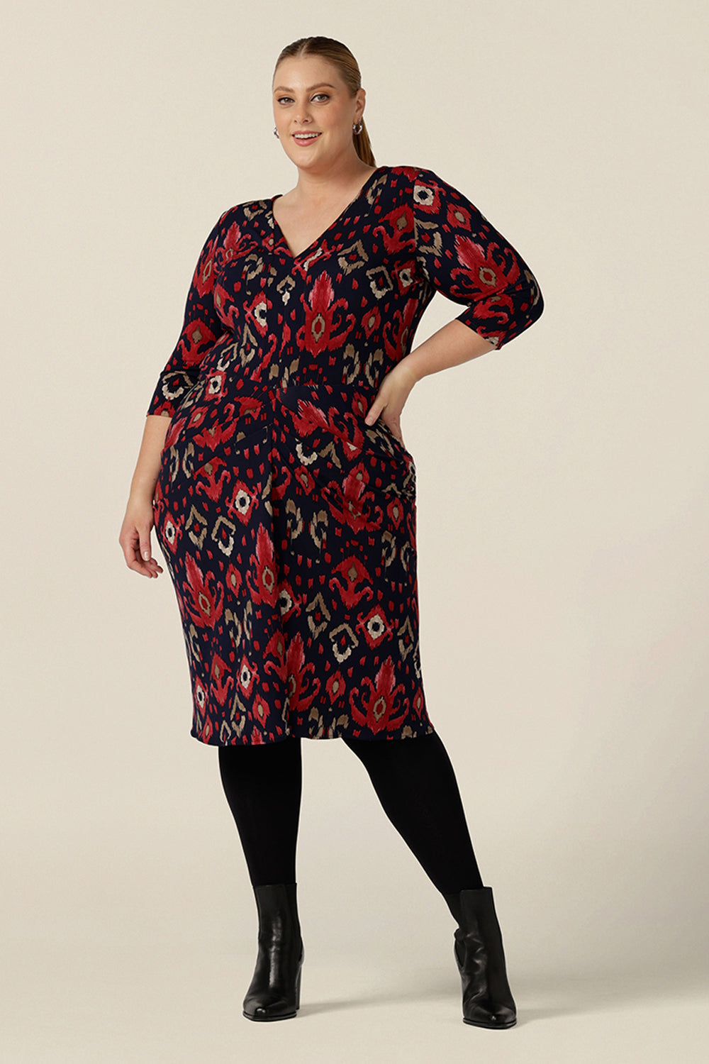 Myrtle Dress in Ikat | Leina & Fleur | Ladies Workwear Dresses AU & NZ ...